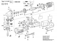 Bosch 0 601 337 241 GWS 500 Angle Grinder 110 V / GB Spare Parts GWS500